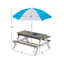 Wooden Kids Picnic Table/ Sand And Water Table With Umbrella/ Activity Table For Outdoor Backyard Patio Play