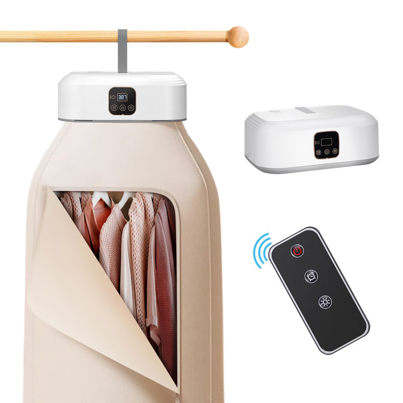 Portable Clothes Dryer, Mini Dryer with Remote Control, Small Compact Foldable Electric Dryer with Drying Bag for Travel, RV, Home, Apartment