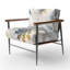 Chaise avec accoudoirs rembourrée en métal Dilsey-956653574