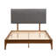 Full Size 12 Inch Platform Bed, Grey Curved Upholstered Adjustable Headboard, Solid Frame With Natural Texture, Effortless Setup And 7.3 Inches Storage Size, Inch, Frame, Organic Patterns, Assembly,