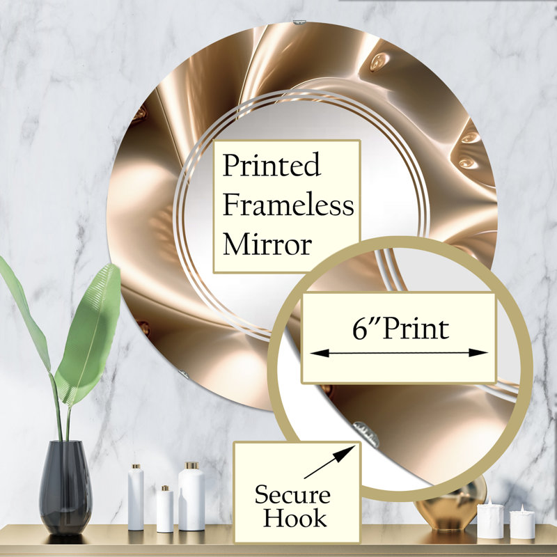 Espirit - Miroir mural moderne rond, 32 po x 32 po