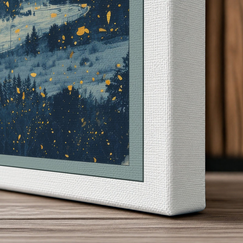 Mountains Under Snow Scandinavian - Wrapped Canvas, 24x16 - 61.0 x 40.6 cm, White Border