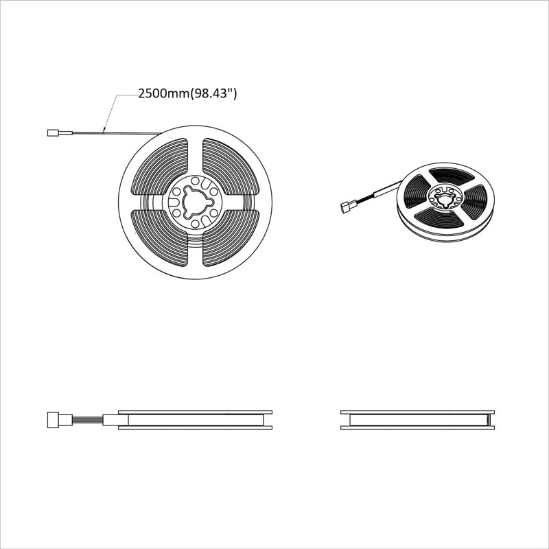 250cm 12 - Bulb Rope String Light, 250 cm L