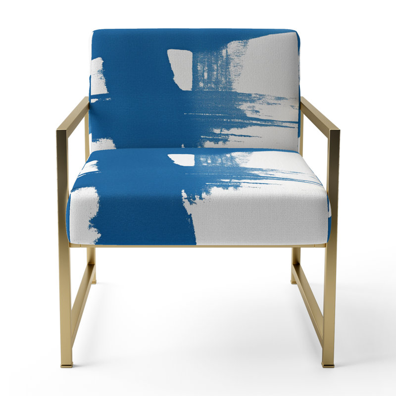 Tomalin Crossing Paths I - Fauteuil d'appoint rembourré moderne, Doré