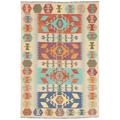 Geometric Wool Hand Woven 102cm X 151cm Area Rug