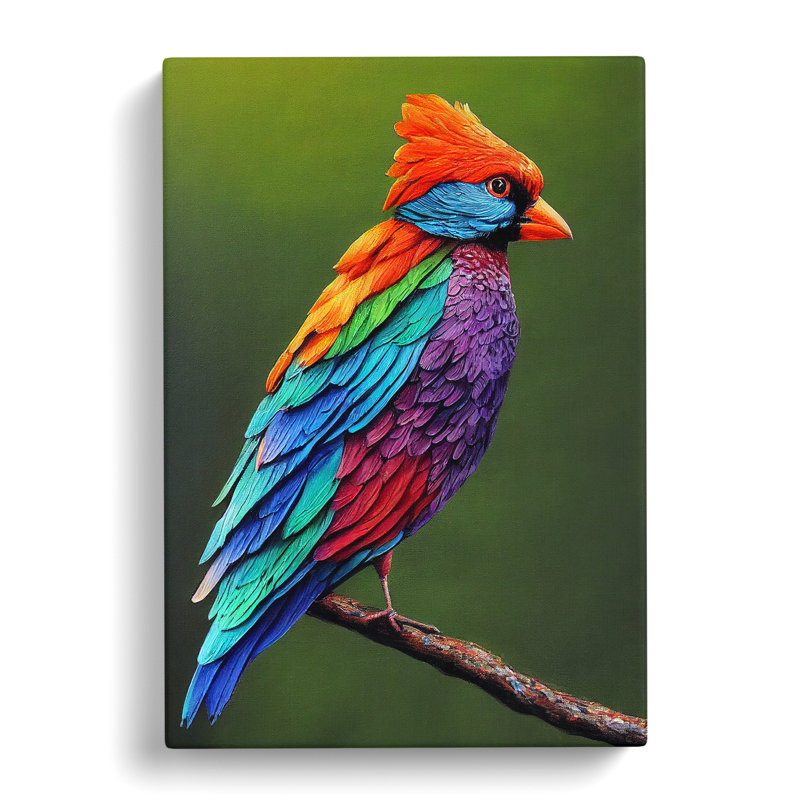 Bird on a Branch - Unframed Photograph on Canvas - Wrapped Canvas, 76cm H x 50cm W x 3cm D