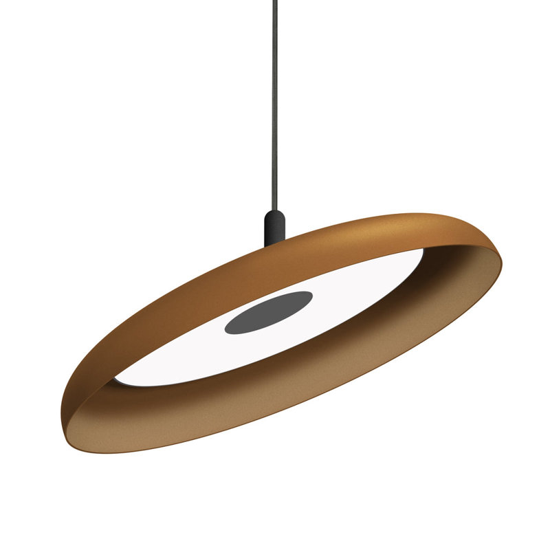 Nivél 1 - Light Single Dome Pendant, Black, Terracotta, 120" H x 22" W x 22" D