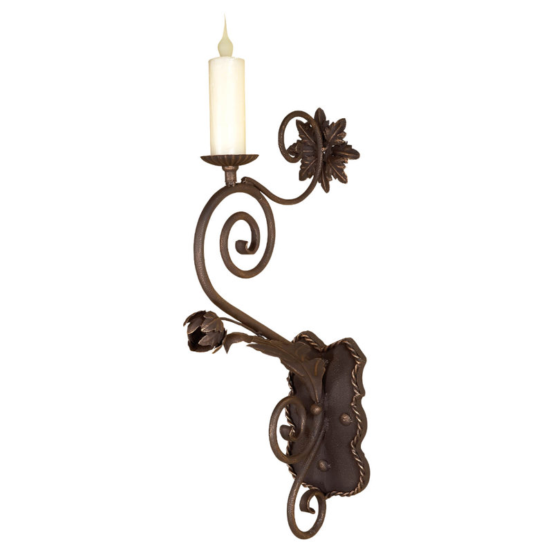 1 - Light Candle Wall Light, Bronze