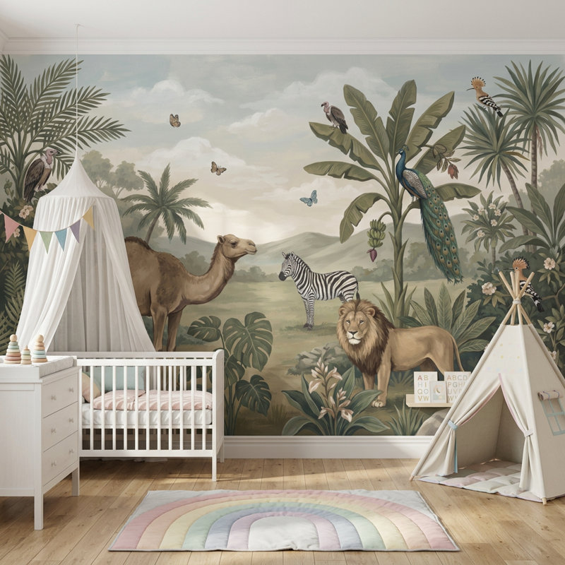 Décoration murale amovible de style rétro ciel nuageux, 200 po x 120 po, Texturé non collé