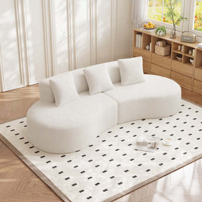 Curved Sectional Sofa, 5-Seater Couch