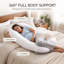 Oreiller pour le corps en U avec housse 100% coton blanc de qualité supérieure, anse lavable et amovible