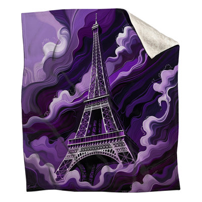 Jeté en molleton Tour Eiffel - Jetés d'architecture pour canapés ou lits
