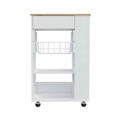 5-Shelf 1-Drawer Kitchen Cart with Ample Storage, Perfect for Organizing and Enhancing Kitchen Efficiency.