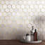 Natural Bianco 3" x 3" Marble Honeycomb Mosaic Wall Tile-67852735