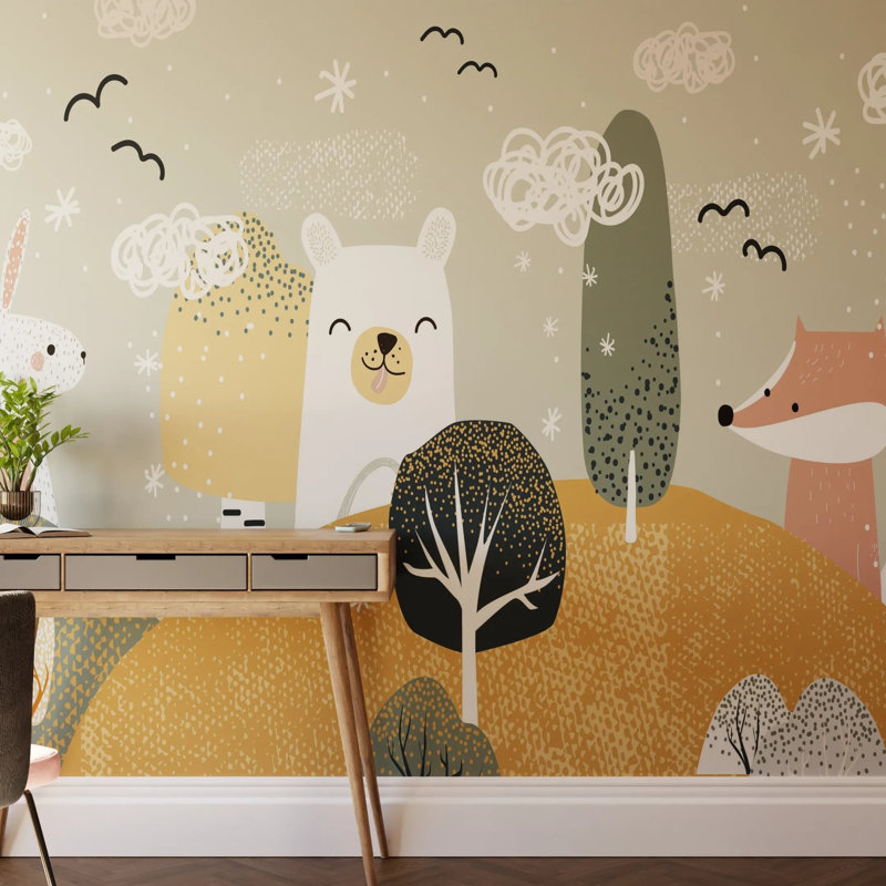 Superfresco Easy Scandi Animals Print To Order Mural, Red