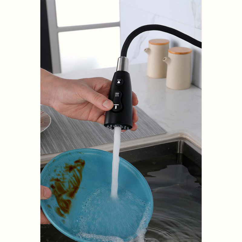 HOOSENG Pull Down Touch Kitchen Faucet, Matte Black