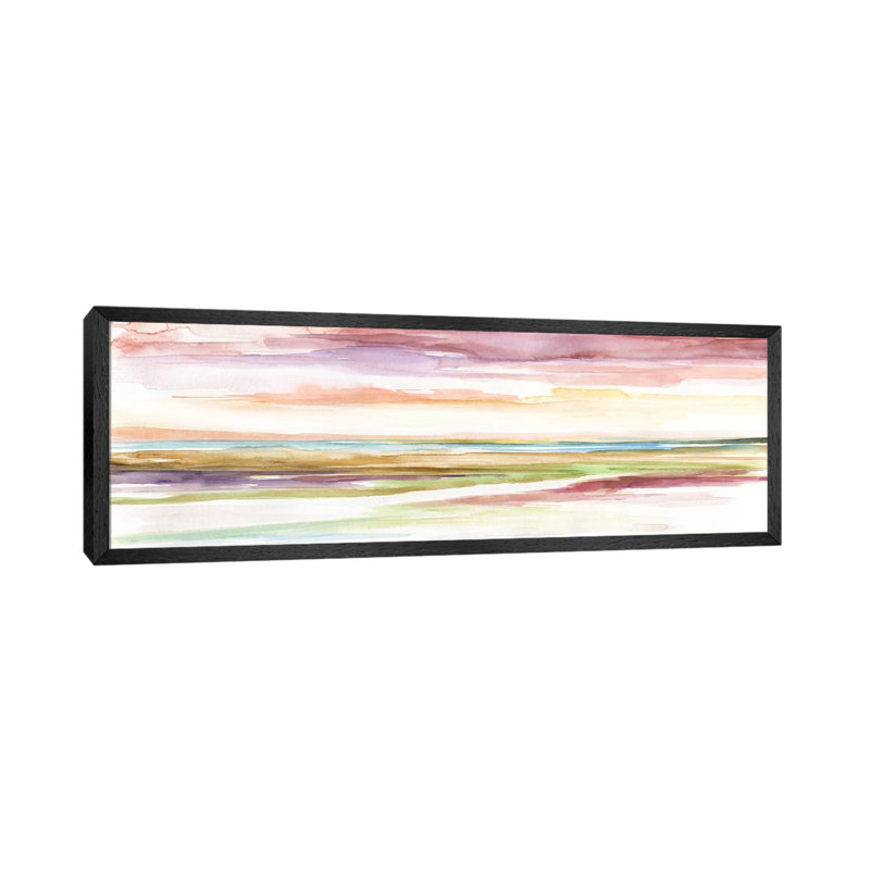 Spectrum Sunset II by Nan - Panoramic Print on Canvas, 30.48 cm H x 91.44 cm W, Black Framed