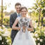 Bouquet de mariage rond en satin de rose fait à la main 7 pouces-1651738762