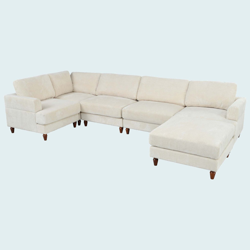 Canapé modulaire Godina, Polyester beige