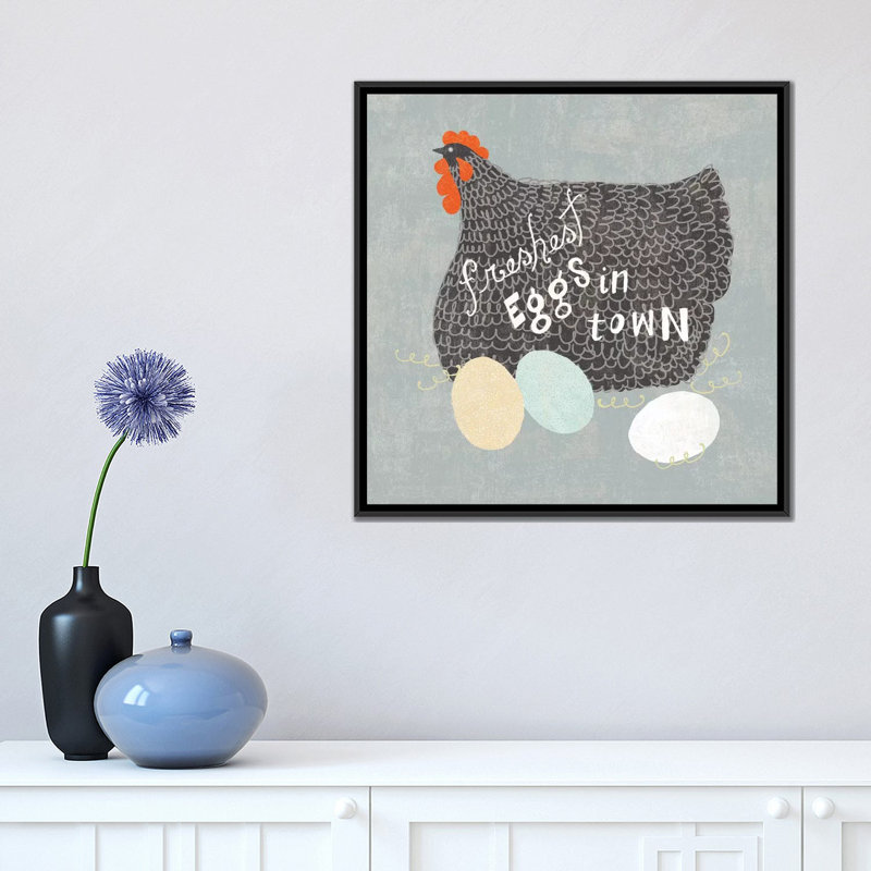 «Fresh Eggs II», reproduction d'impression sur toile tendue, H 26 po x l 26 po x P 1,5 po, Toile avec cadre noir