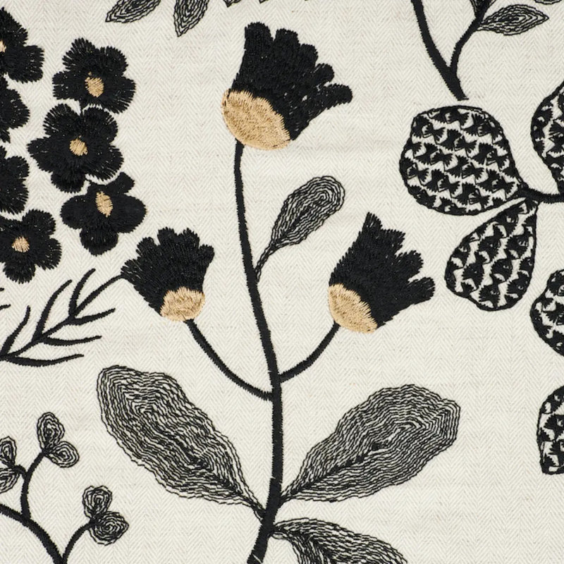 Emaline Embroidery Fabric, Black/ Neutral