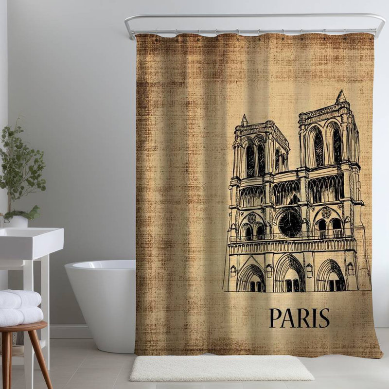 Shower Curtain CI151 – Polyester Shower Curtain, Dye Sublimation Print, 71" W × 74" L