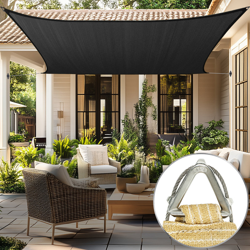 Voile d'ombrage rectangulaire Royal Shade Pro Ring, Brun, 18 pi x 18 pi