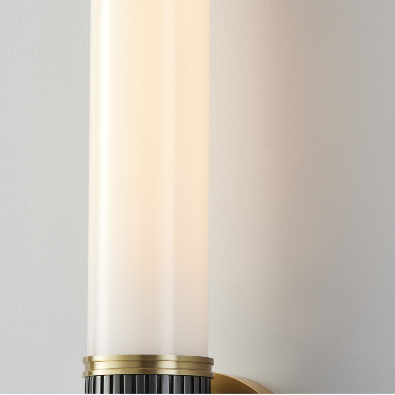 Aged Bronze and Opal Glass 1-Light Wall Sconce