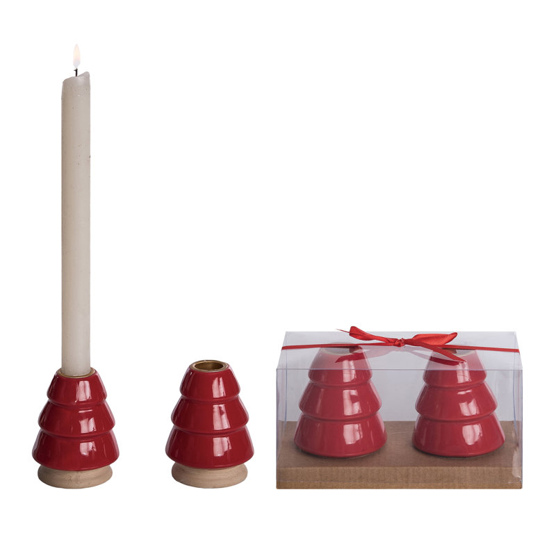 Ensemble de 2 objets décoratifs pour table de Noël multicolore d'intérieur en céramique, parfait pour la décoration de la maison