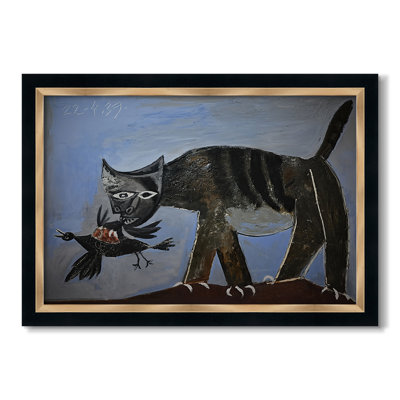 Cat Catching a Bird (Chat saisissant un oiseau), 1939-Pablo Picasso-Custom Framed Canvas