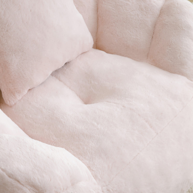 Giant Bean Bag Chair With Footstool For Lounge, Pink