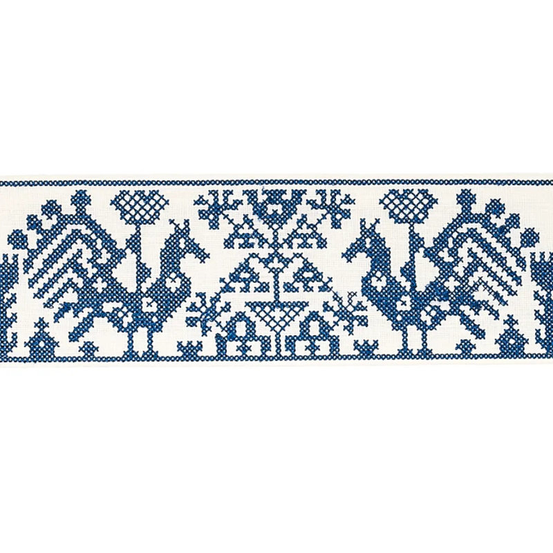 Tarpan Embroidered Tape, Navy