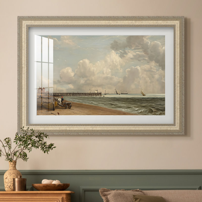 Jetée de Yarmouth, 1822 - John Constable - Estampe encadrée sur mesure, 16 po x 22 po, Impression encadrée avec passe-partout