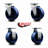 4 Piece Solid Polyurethane Caster Set with Ball Bearings 2 Swivel 2 Rigid