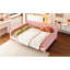 Lit de jour rembourré grand format, design élégant pour toute maison, invités confortables, lit de jour en bois massif avec sièges moelleux