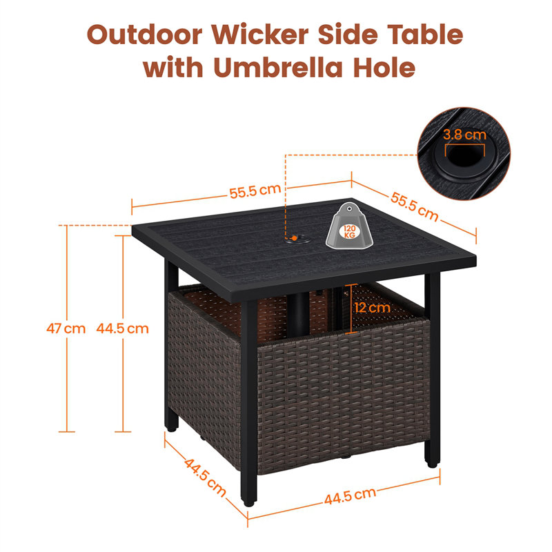 Outdoor Wicker Bistro Table