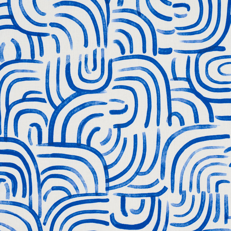 Schumacher X Backdrop New Beat Fabric, Bright Blue