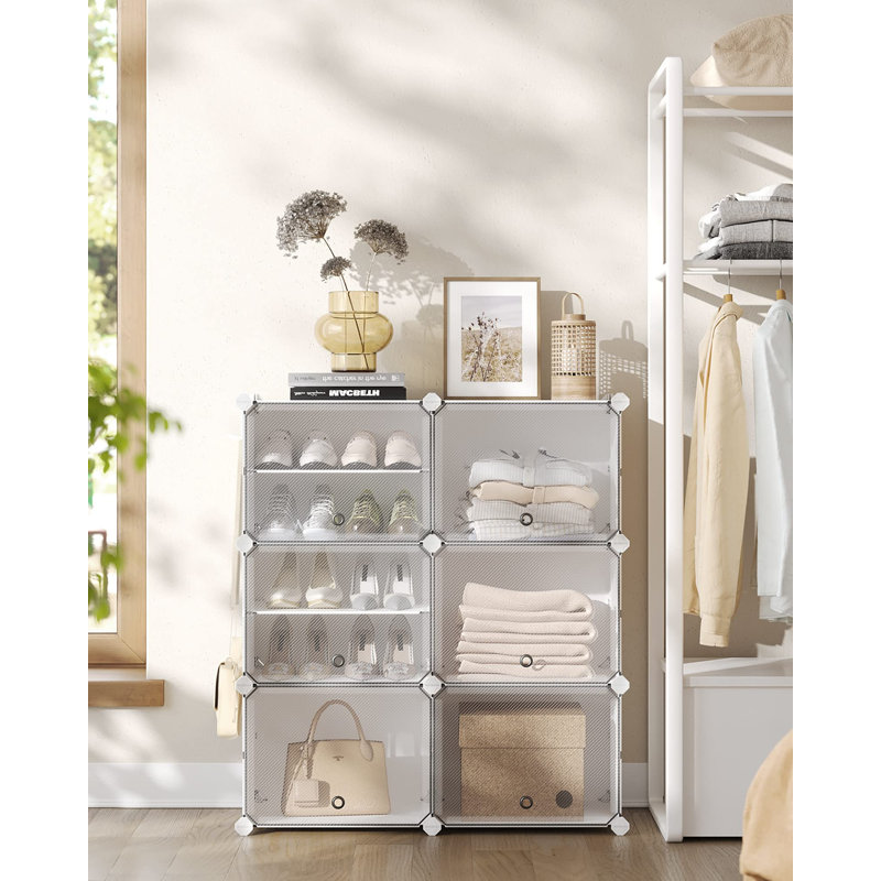 Shoe Rack, White, 37" H x 32.7" W x 12.6" D