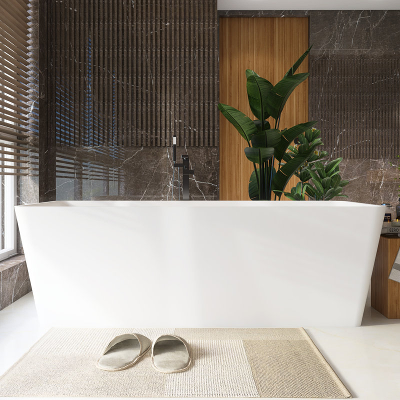 66.9'' x 31.5'' Soaking Solid Surface Bathtub