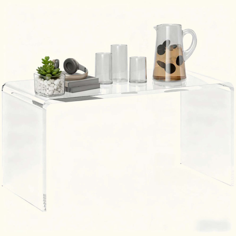 Coffee Table,Long Rectangle Waterfall Coffee Table