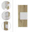 Armoire à portes simples H 38 po, trois tablettes, chêne clair / blanc
