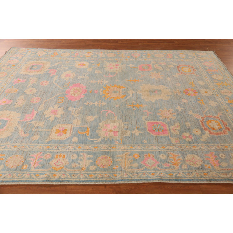 Tapis bleu All-Over Oushak 8 x 11