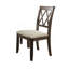 Ensemble de 2 chaises d'appoint en lin beige et brun récupéré