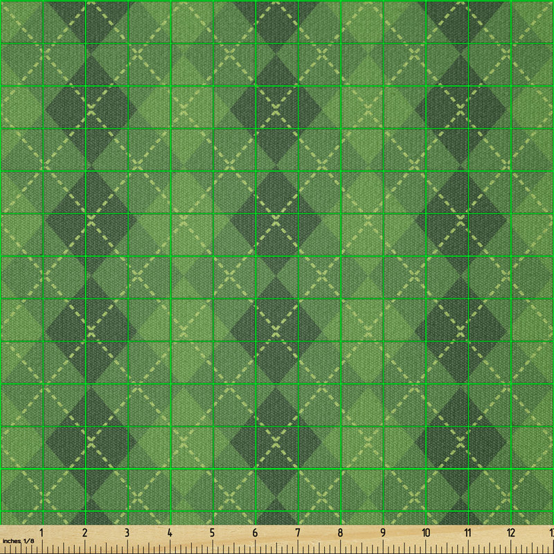 Rick Antique Tartan Inspired Symmetrical Checkered Diamond Line Plaid Fashion Multi-Purpose Fabric