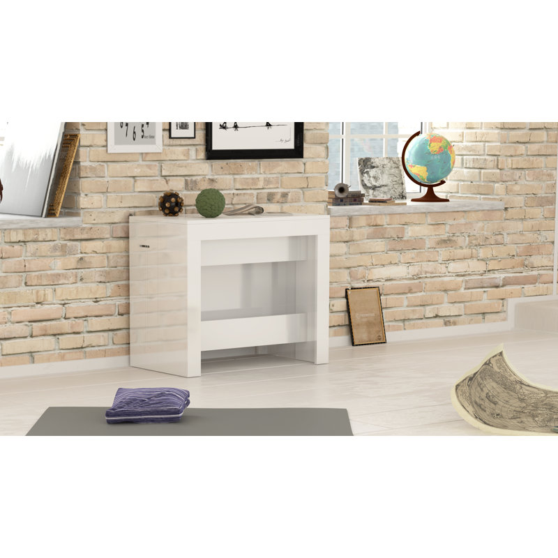 Whittman Extendable Dining Table, Glossy White