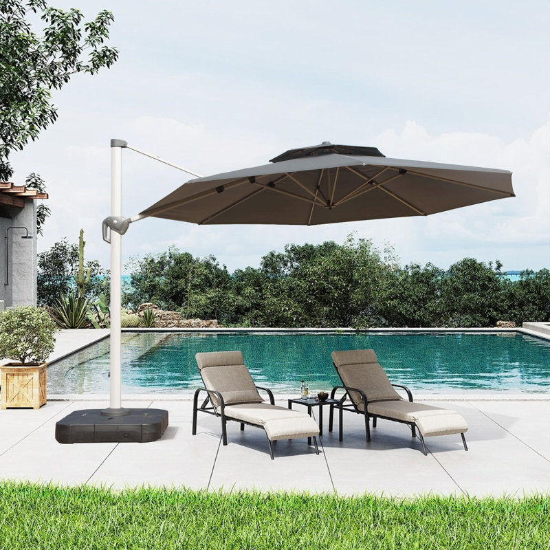 Parasol en porte-à-faux 115 "Khamaria, Gris