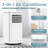 8000 BTU Portable  Air Conditioners 3 - in - 1 Cool/Fan/Dehumidify, 450 Sq. Ft Coverage, Remote + LED, Sleep & 24H Timer for Bed/Living Room-114821933