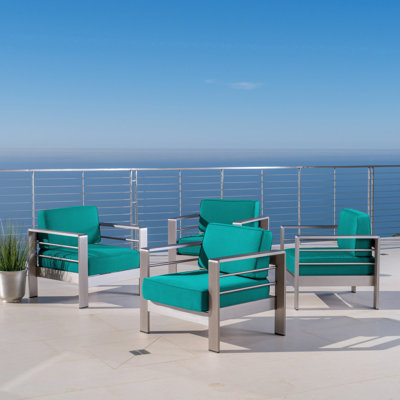 Chaise de patio Elwyn avec coussins Sunbrella