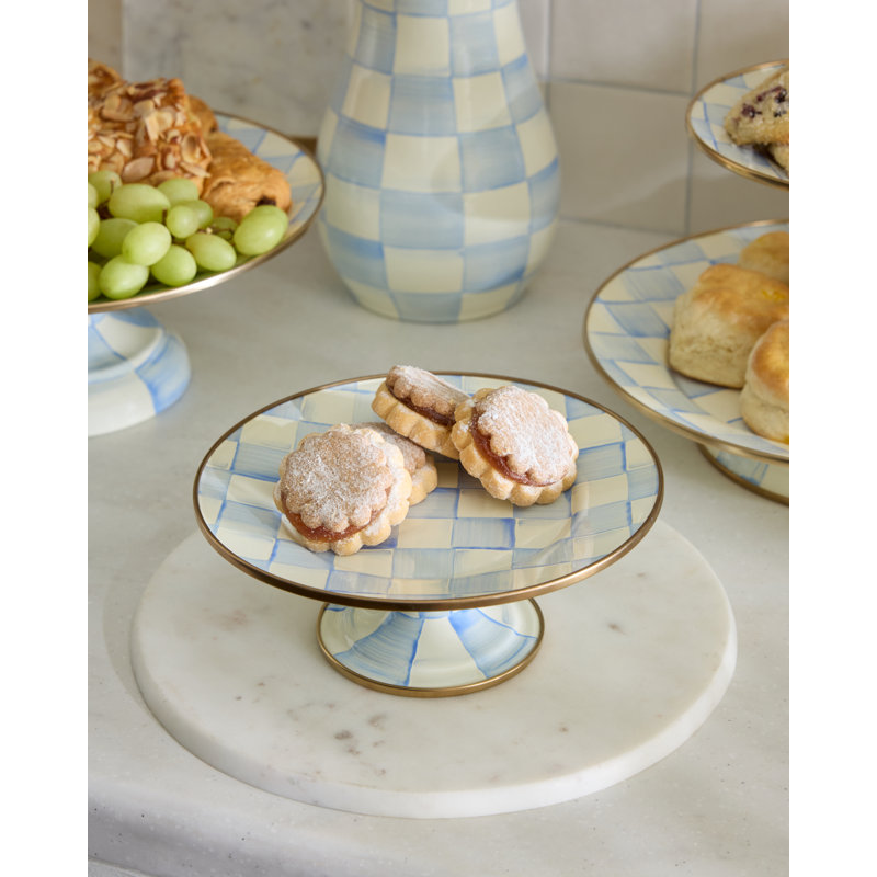 Sky Check Mini Pedestal Platter