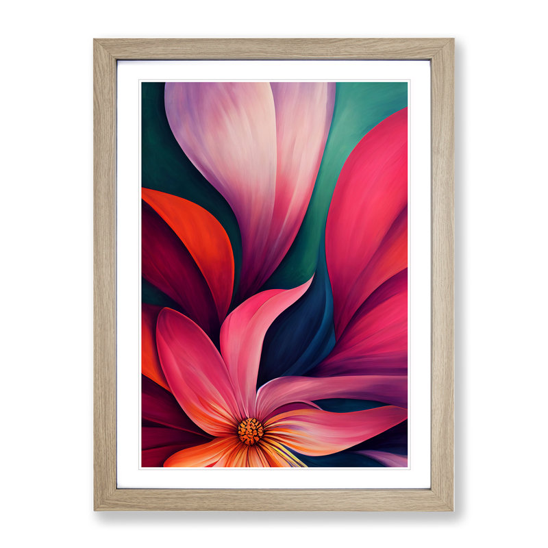 Many Shining Flowers - Wall Art, 66cm H x 48cm W, Grey Framed Paper